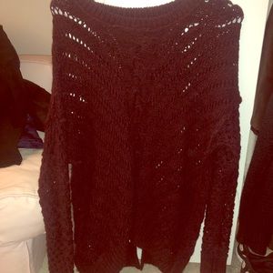 Maroon Cable Sweater